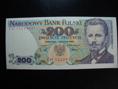POLONIA 200 ZLOTI 1988 UNC - foto
