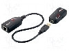 Cablu RJ45 soclu x2, USB A mufa, USB A soclu, USB 1.1, USB 2.0, lungime {{Lungime cablu}}, negru, LOGILINK - UA0207 foto