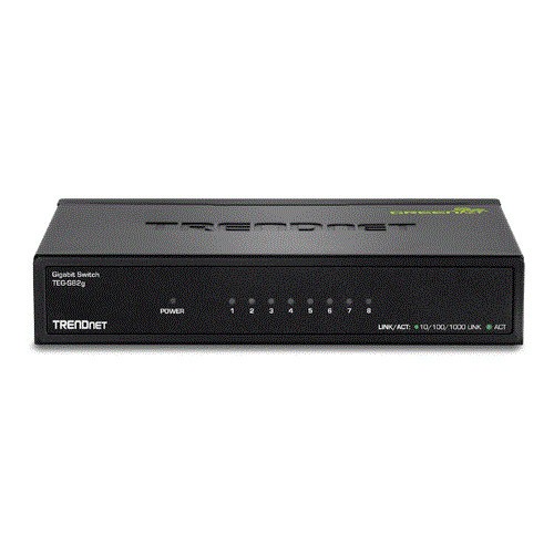 Switch GREENnet 8 porturi Gigabit - TRENDnet TEG-S82G SafetyGuard Surveillance