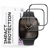 Folie Protectie Techsuit Nano Flex pentru Apple Watch Series 10 / 11 42mm, Set 2 bucati, Plastic, Neagra