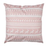 Cumpara ieftin Set 2 fete perna Reni textil alb roz 45x45 cm