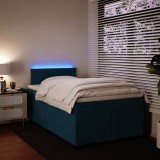 vidaXL Pat box spring cu saltea, albastru, 120x200 cm, catifea 3288580