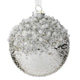 Glob Ornament Brad de Craciun Sticlă Argintie Frosty, CMCLASS