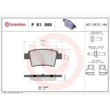 Placute frana Citroen C4 Grand Picasso I (Ua) 10.06-12.13, C4 I Sedan 07.06-11.14, C4 Picasso I (Mpv) (Ud) 10.06-12.15, Spate, BREMBO