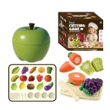 Joc taiat legume si fructe, 23 piese, fixare cu velcro, cutit, tocator, farfurii