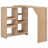 vidaXL Masă de bar cu raft mobil, stejar, 138x39x110 cm 280224