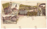373 - BRASOV, Black Church, Market, Panorama, Litho - old postcard - unused
