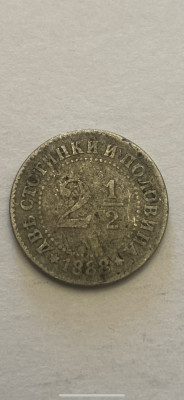 2&amp;frac12; Stotinki - Ferdinand I 1888 foto