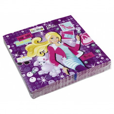 Servetele de masa pentru petrecere copii - Barbie Fashion, 33 cm, Amscan 552396, Set 20 buc foto