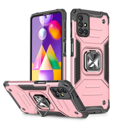 Wozinsky Ring Armor Husă Kickstand Tough Rugged Husă Pentru Samsung Galaxy M31s Roz 9111201919938 foto