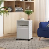 Dulap mobil de birou din otel alb cu sertar si raft, 54 x 40 x 36 cm