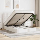 vidaXL Cadru de pat otoman cu saltea alb 140x200cm piele artificială