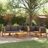 VidaXL Set canapele de grădină cu 6 piese, lemn de salc&acirc;m și fr&acirc;nghie 3278833