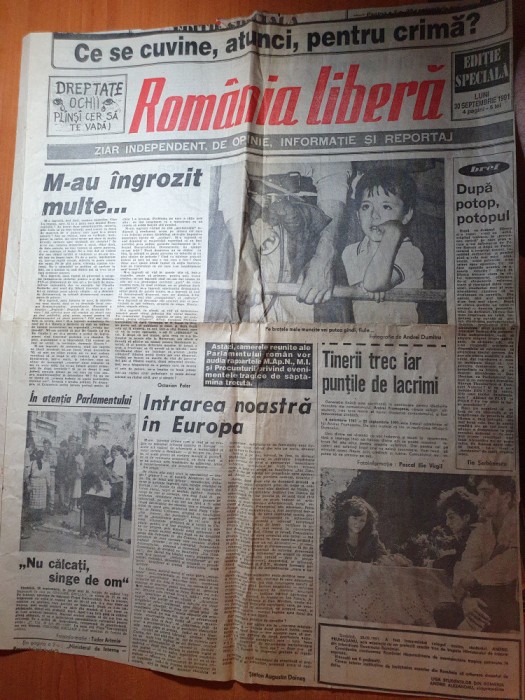 romania libera 30 septembrie 1991 - mineriada