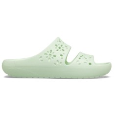 Papuci Crocs Classic Floral Cut-Out Sandal Verde - Jade Tint