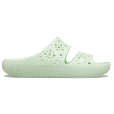 Papuci Crocs Classic Floral Cut-Out Sandal Verde - Jade Tint foto