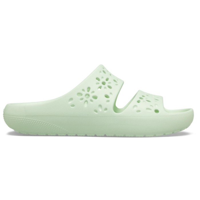 Papuci Crocs Classic Floral Cut-Out Sandal Verde - Jade Tint