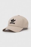 adidas Originals șapcă de baseball din bumbac culoarea bej, cu imprimeu