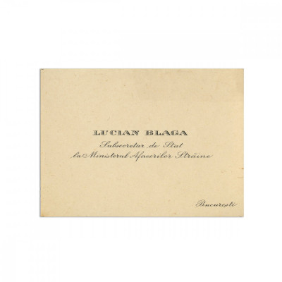 Lucian Blaga, carte de vizită foto