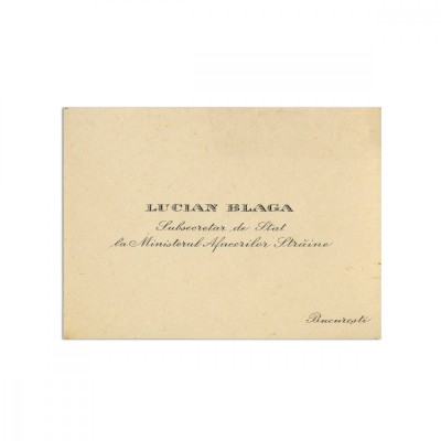 Lucian Blaga, carte de vizită foto