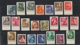 Ardealul de Nord 1945 emisiunea locala Oradea I serie completă 22 timbre cu supratipar rar tip II, cu foto-atest (tiraj 30 serii complete)