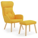 Cumpara ieftin Scaun de relaxare cu taburet, galben mustar, textil