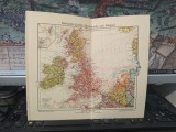 Hartă politică Insulele Britanice, Olanda și Belgia, Britische Inseln, Niederlande... c 1920, kartographie und druck Georg Westermann Braunschweig 181