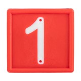 Cifre Kerbl pentru marcaj animale, numarul 1, 10 bucati, rosu cu cifre albe, 45x45mm, pentru curele 40mm