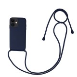 Husa compatibila cu apple iphone 14 / iphone 13, strap, cu snur prindere gat regrabil, camera protect, antishock, albastru