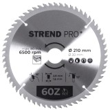 Disc circular pentru lemn Strend Pro TCT 210x2.6x30/20 mm, 60T