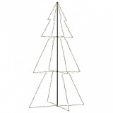 Brad Craciun conic, 300 LED-uri, 120x220 cm, interior&amp;exterior