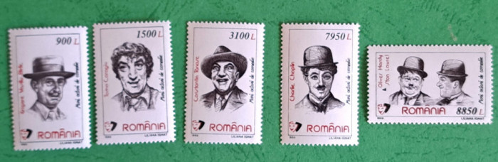 TIMBRE ROMANIA MNH LP 1493/1999 Mari actori de comedie -Serie simplă