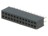 Soclu pini mamă 24 pini 1,27mm THT 2x12, CONNFLY