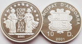 461 Andorra 10 Diners 2001 Europa &ndash; European Concord km 173 proof argint