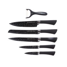 Cutite Paxton ER-0157 + ustensile bucatarie, inox, negru, set 6 bucati