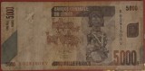 5000 francs 2022, R.D. Congo, circulată