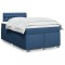 vidaXL Pat box spring cu saltea, albastru, 120x200 cm, textil 3285868