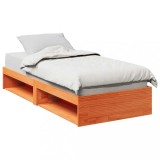 VidaXL Pat de zi fără saltea ceară maro 75x190 cm lemn masiv de pin