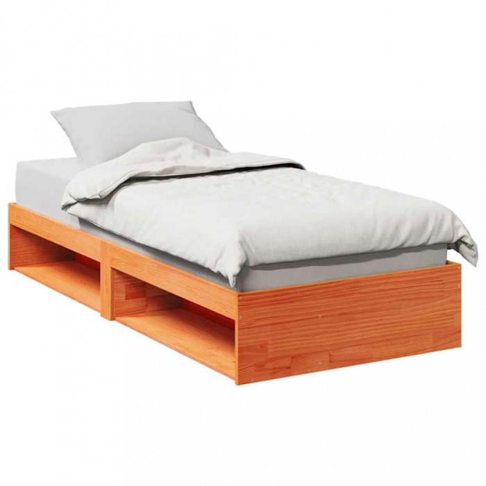 Gossi pat de zi fara saltea ceara maro 75x190 cm lemn masiv de pin