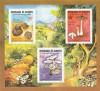 Djibouti 1987 - Flora,ciuperci,bloc 3 valori dantelate,MNH,Mi.Bl.138, Nestampilat