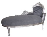Sofa din lemn masiv argintiu cu tapiterie din catifea gri CAT590e19