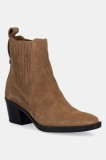 Marc O&#039;Polo cizme din piele &icirc;ntoarsă Luna culoarea maro, cu toc drept, 50718457103300