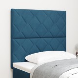 vidaXL Cap de pat LED , design cu blocuri diamond, albastru &icirc;nchis, 100 cm, din catifea