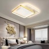 Lustra LED cu telecomanda GILDRA 110W, 2 Patrate, lumina Rece/Calda/Neutra, Dimabila, Auriu, Alessandro DESIGN