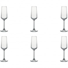 Set 6 Pahare din Sticla Incolora Pasabache Allegra, 195 ml, 226 mm, Pentru Sampanie, Cu Picior, Pahare Sticla Pasabahce, Pahare Cristal Transparente, foto