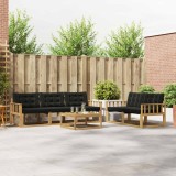 vidaXL Set de canapele de exterior 6 pcs Alb și negru 79 x 79 x 37 cm 3388418