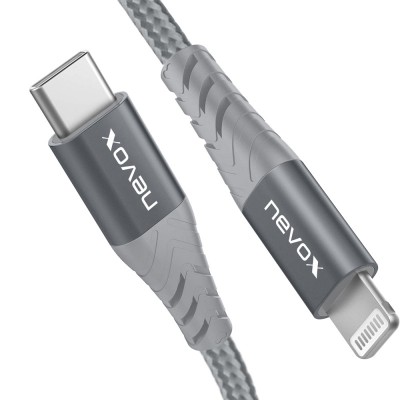 Cablu Date si Incarcare USB Type-C la Lightning Nevox, 2 m, Gri foto