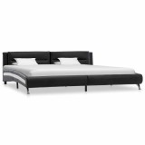 vidaXL Cadru de pat cu headboard Negru 160 x 200 cm Piele artificială 286839