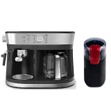 Pachet espressor 2 in 1 Studio Casa, Delicia Combi inox, 15 bari + Rasnita de cafea Studio Casa CG9101B18 Miss Crush, 150 W, lame inox, Negru/Rosu