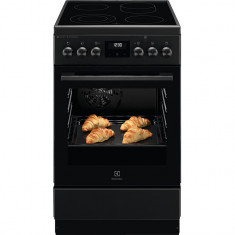 Aragaz Electrolux LKR564201K, Electric, 4 zone de gatit, Autocuratare catalitica, SteamBake, AirFry, Clasa A, 50 cm, Negru